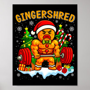 Gingershred Grappige Gemberkoek Man Gym Krachttrai Poster