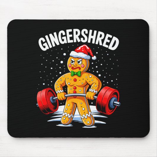 Gingershred Grappige Gemberkoek Man Gym Lichaamstr Muismat (Voorkant)