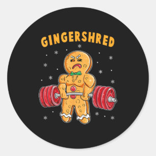 Gingershred Grappige Gengertaaire Man Gym Krachttr Ronde Sticker