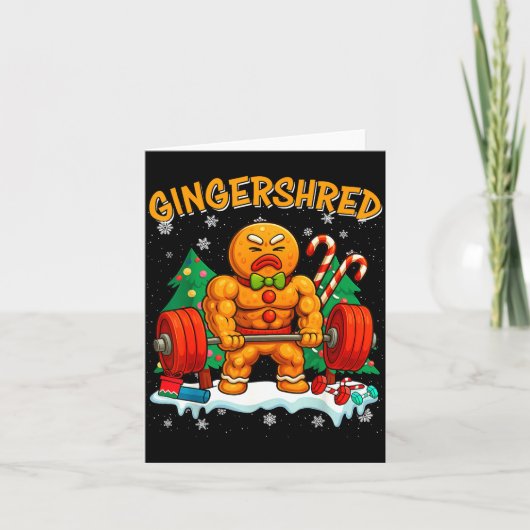 Gingershred Grappige Peperkoek Man Gym Bodybuildin Kaart (Voorkant)