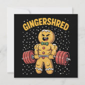 Gingershred Grappige peperkoek man Gym Krachttrain Feestdagenkaart (Voorkant)