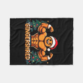 Gingershred Grappige Peperkoek Man Gym Krachttrain Fleece Deken (Voorkant (Horizontaal))