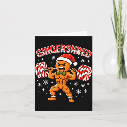 Gingershred Grappige Peperkoek Man Gym Krachttrain Kaart (Voorkant)