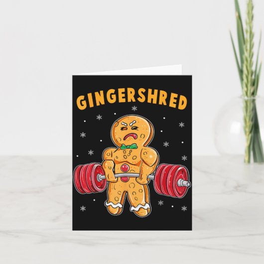 Gingershred Grappige Peperkoek Man Gym Krachttrain Kaart (Voorkant)