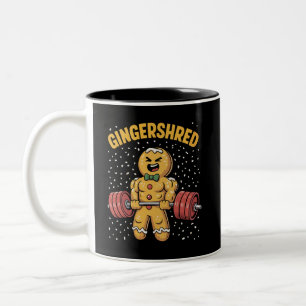 Gingershred Grappige Peperkoek Man Gym Krachttrain Tweekleurige Koffiemok