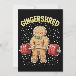 Gingershred Kerst Gingerbread Gym Bodybuilding Feestdagenkaart