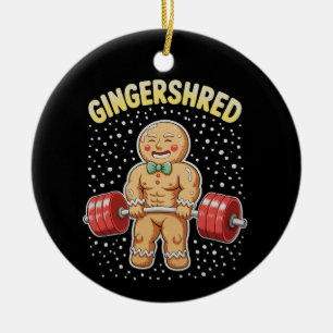 Gingershred Kerst Gingerbread Gym Bodybuilding Keramisch Ornament