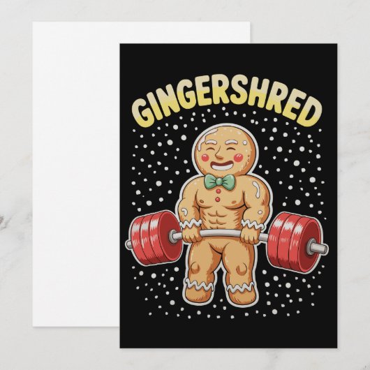 Gingershred Kerst Gingerbrood Gym Bodybuilding Feestdagenkaart (Voorkant / Achterkant)