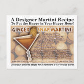 Gingersnap Martini Recept Briefkaart (Voorkant)