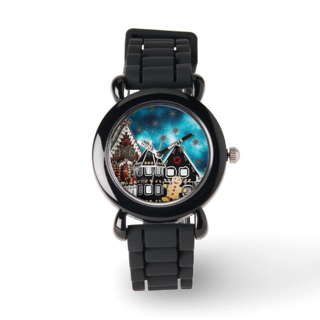 GingerVille Kerst Folk Art Horloge (Voorkant)