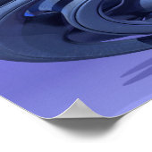 Gingez el Abstract 330 A 3D-beeld in blauw Poster (Hoek)