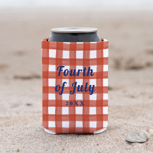 Gingham 4 juli blikjeskoeler