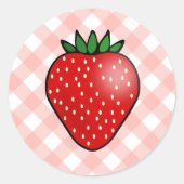 Gingham aardbei Stickers (Voorkant)