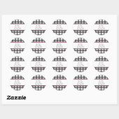 Gingham Adresetiketten Ronde Sticker (Vel)