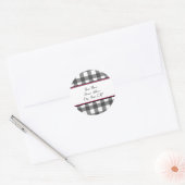 Gingham Adresetiketten Ronde Sticker (Envelop)