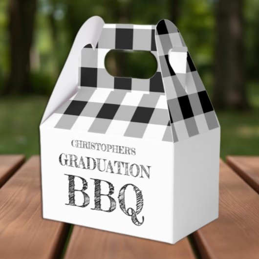 Gingham afstudeer BBQ Bedankdoosjes