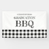 Gingham afstudeer-BBQ Spandoek (Horizontaal)