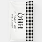 Gingham afstudeer-BBQ Spandoek (Verticaal)