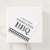 Gingham afstudeerbarbecue bedankjes labels (In situ)