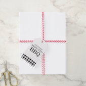 Gingham afstudeerbarbecue cadeaulabel (Met Touw)