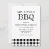 Gingham afstudeerbarbecue kaart (Voorkant)