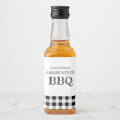 Gingham afstudeerbarbecue likeurfles etiket (Voorkant)