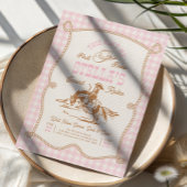 Gingham Ain't My First Rodeo Invitation Kaart