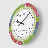 Gingham and Patchwork Quilter's Wall Clock Grote Klok (Hoek)