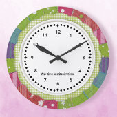 Gingham and Patchwork Quilter's Wall Clock Grote Klok