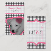 Gingham and Pink Ear Dog Pet Spa & Salon Visitekaartje (Voorkant / Achterkant)