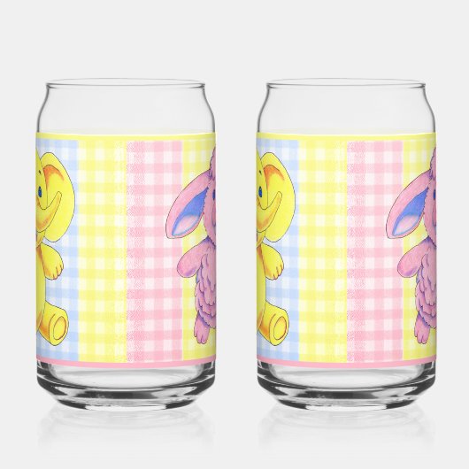 Gingham Animal Soda Glass Blikvorm Glas (Links)