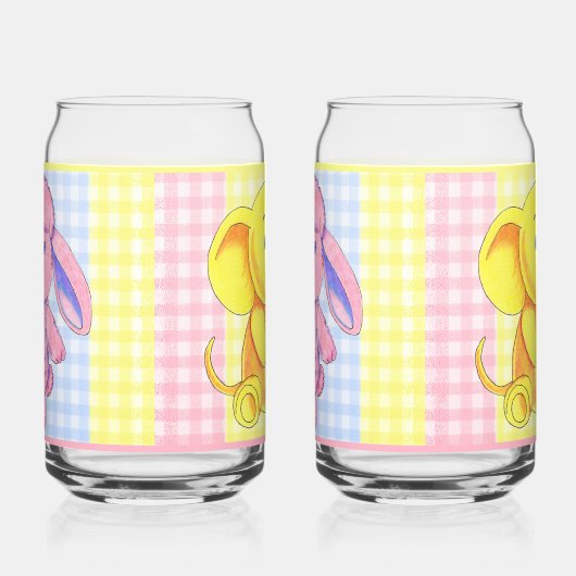 Gingham Animal Soda Glass Blikvorm Glas (Rechts)