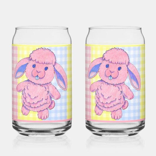 Gingham Animal Soda Glass Blikvorm Glas (Achterkant)
