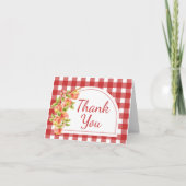 Gingham Appel van Onze Ogen Baby Shower Bedankkaart (Voorkant)