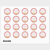 Gingham Appel van Onze Ogen Baby Shower Ronde Sticker (Vel)