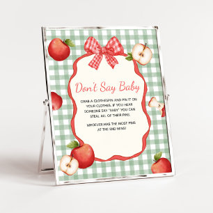 Gingham Appel van onze ogen Baby Zeg niet Baby Bor Poster