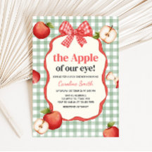 Gingham Appel van onze oog Baby Shower