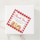Gingham Apple of Our Eye Baby Shower Bedankjes Labels (In situ)