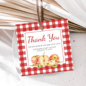 Gingham Apple of Our Eye Baby Shower Bedankjes Labels