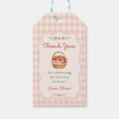 Gingham Apple of Our Eye Baby Shower Cadeaulabel (Voorkant)
