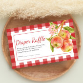 Gingham Apple of Our Eye Baby Shower Diaper Raffle Informatiekaartje