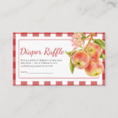 Gingham Apple of Our Eye Baby Shower Diaper Raffle Informatiekaartje (Voorkant)