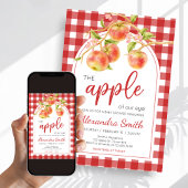 Gingham Apple of Our Eye Baby Shower Kaart