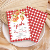 Gingham Apple of Our Eye Baby Shower Kaart