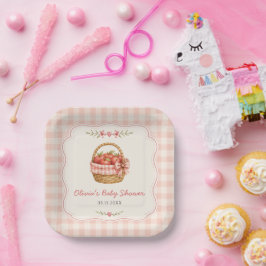 Gingham Apple of Our Eye Baby Shower  Papieren Bordje
