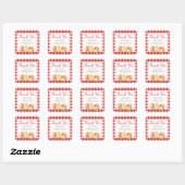 Gingham Apple of Our Eye Baby Shower Vierkante Sticker (Vel)