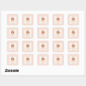 Gingham Apple of Our Eye Baby Shower Vierkante Sticker (Vel)