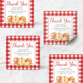 Gingham Apple of Our Eye Baby Shower Vierkante Sticker