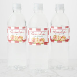 Gingham Apple of Our Eye Baby Shower Waterfles Etiket