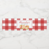 Gingham Apple of Our Eye Baby Shower Waterfles Etiket (Enkel label)